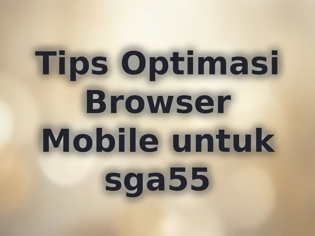 Tips Optimasi Browser Mobile untuk sga55