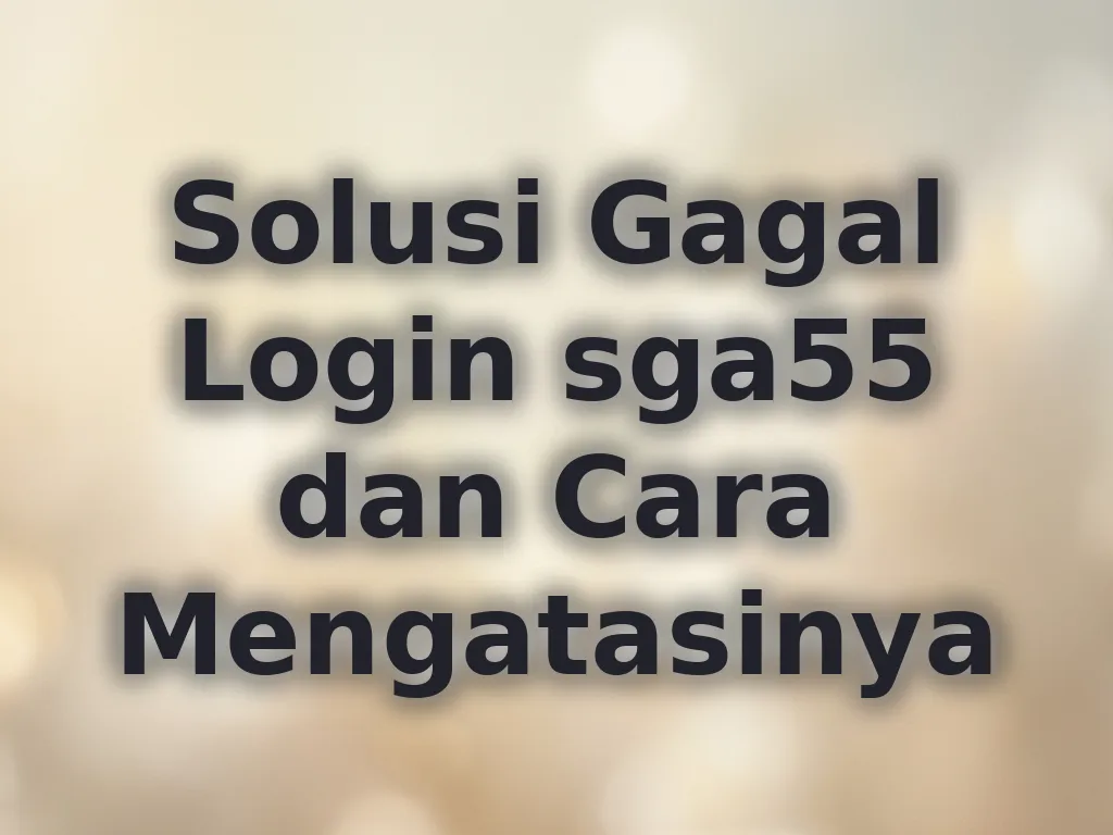 Solusi Gagal Login sga55 dan Cara Mengatasinya